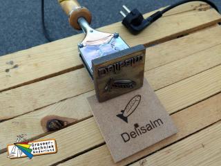 Voorbeeld brandstempel 70x70mm tbv visbedrijf